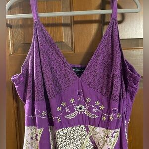 Purple Print Summer Dress